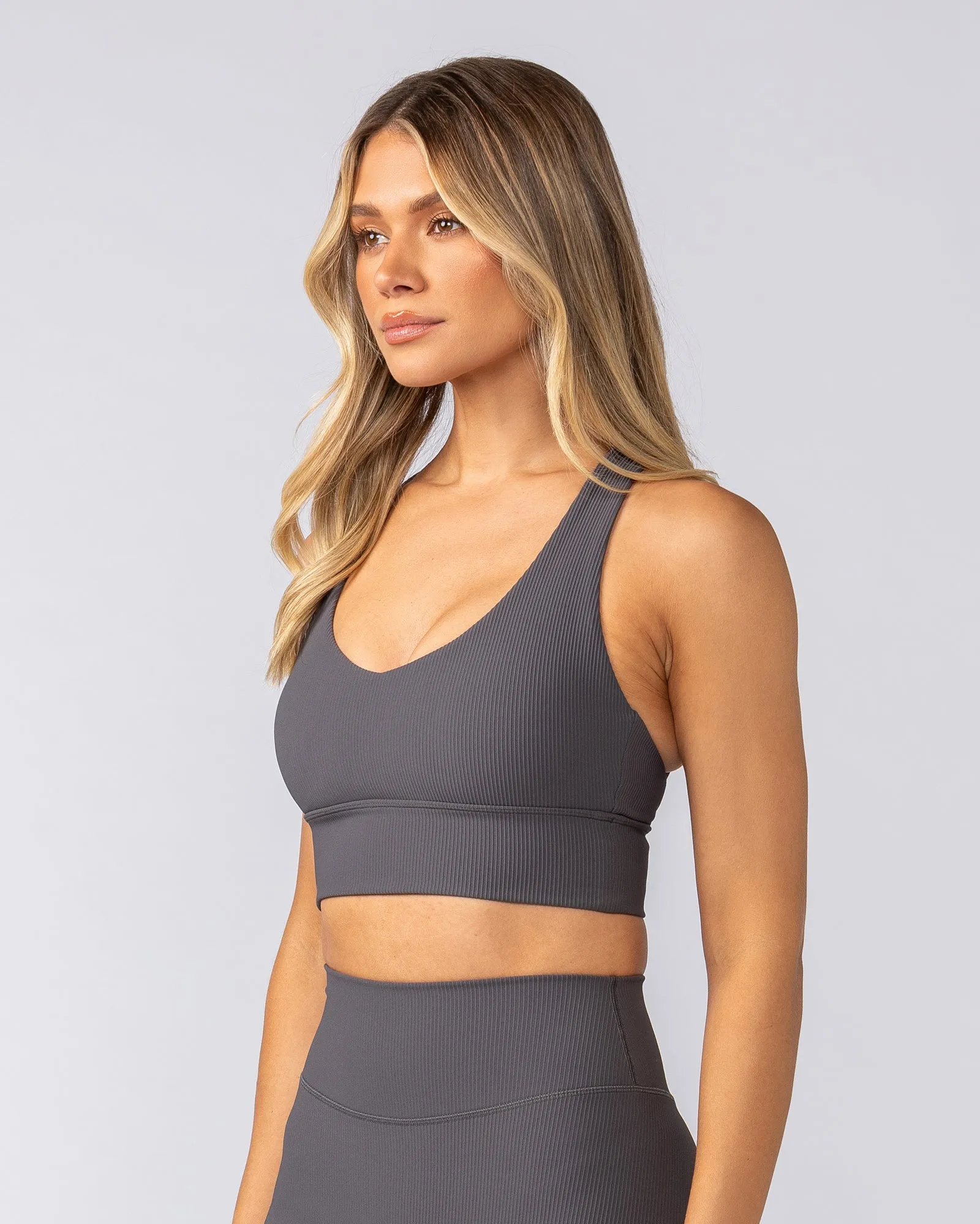 Lover Longline Rib Bra - Phantom