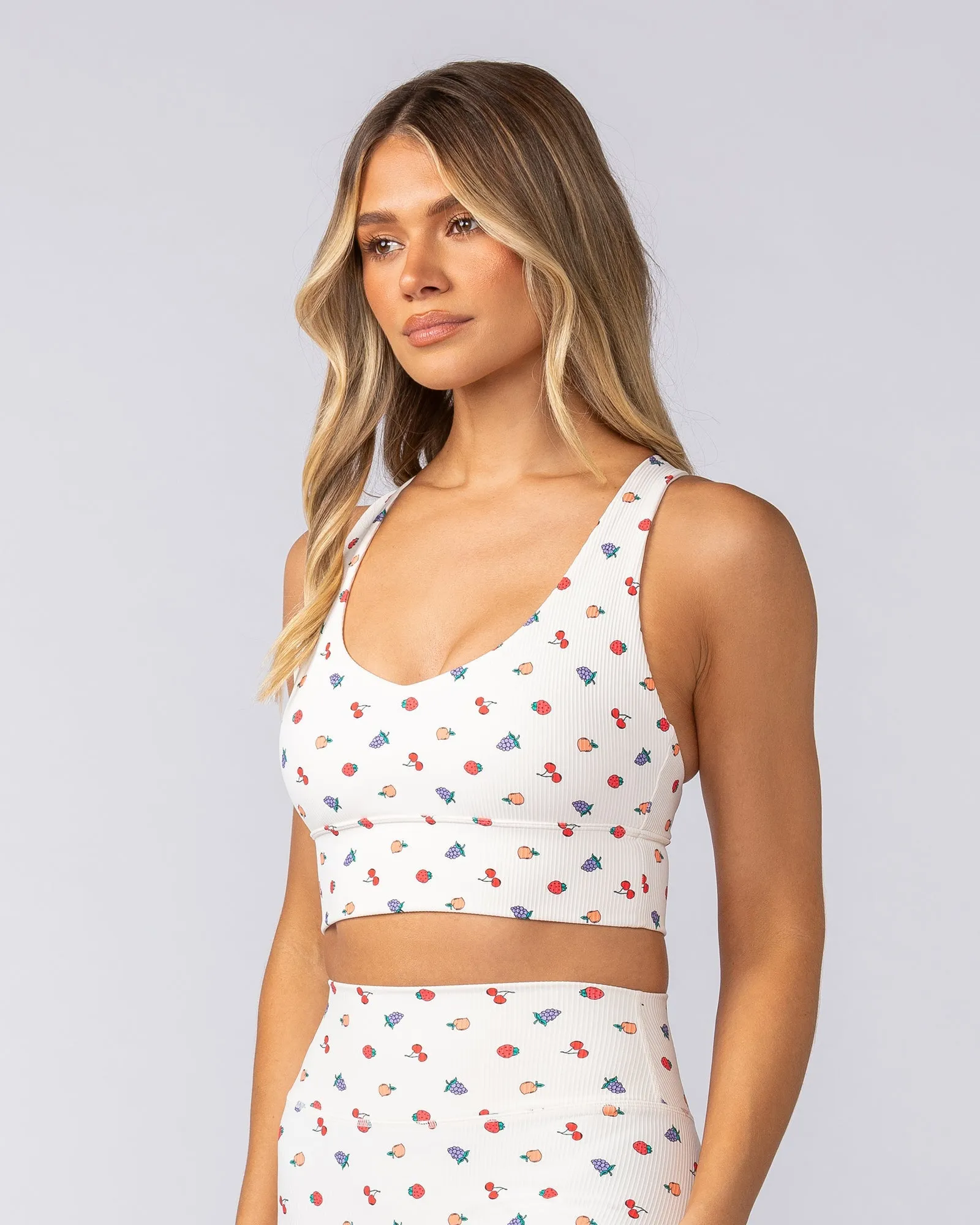 Lover Longline Rib Bra - Smoothie Print