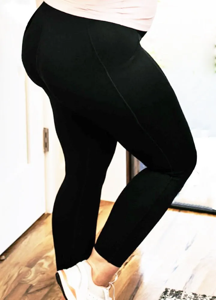 Maternity Leggings with Pocket Full Length ?C Black