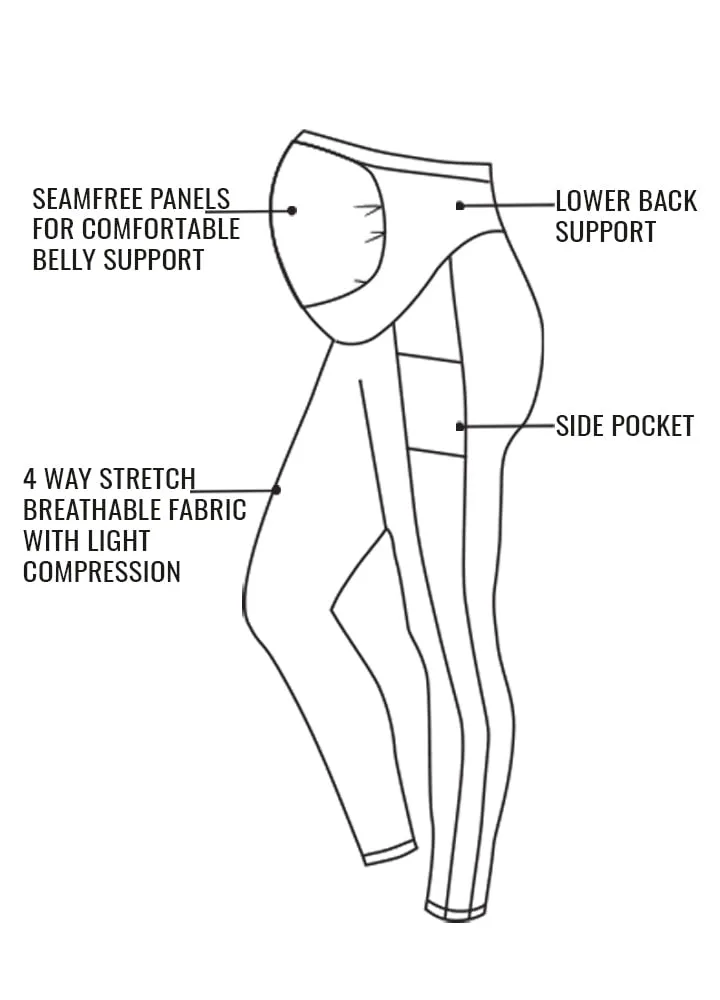 Maternity Leggings with Pocket Full Length ?C Black
