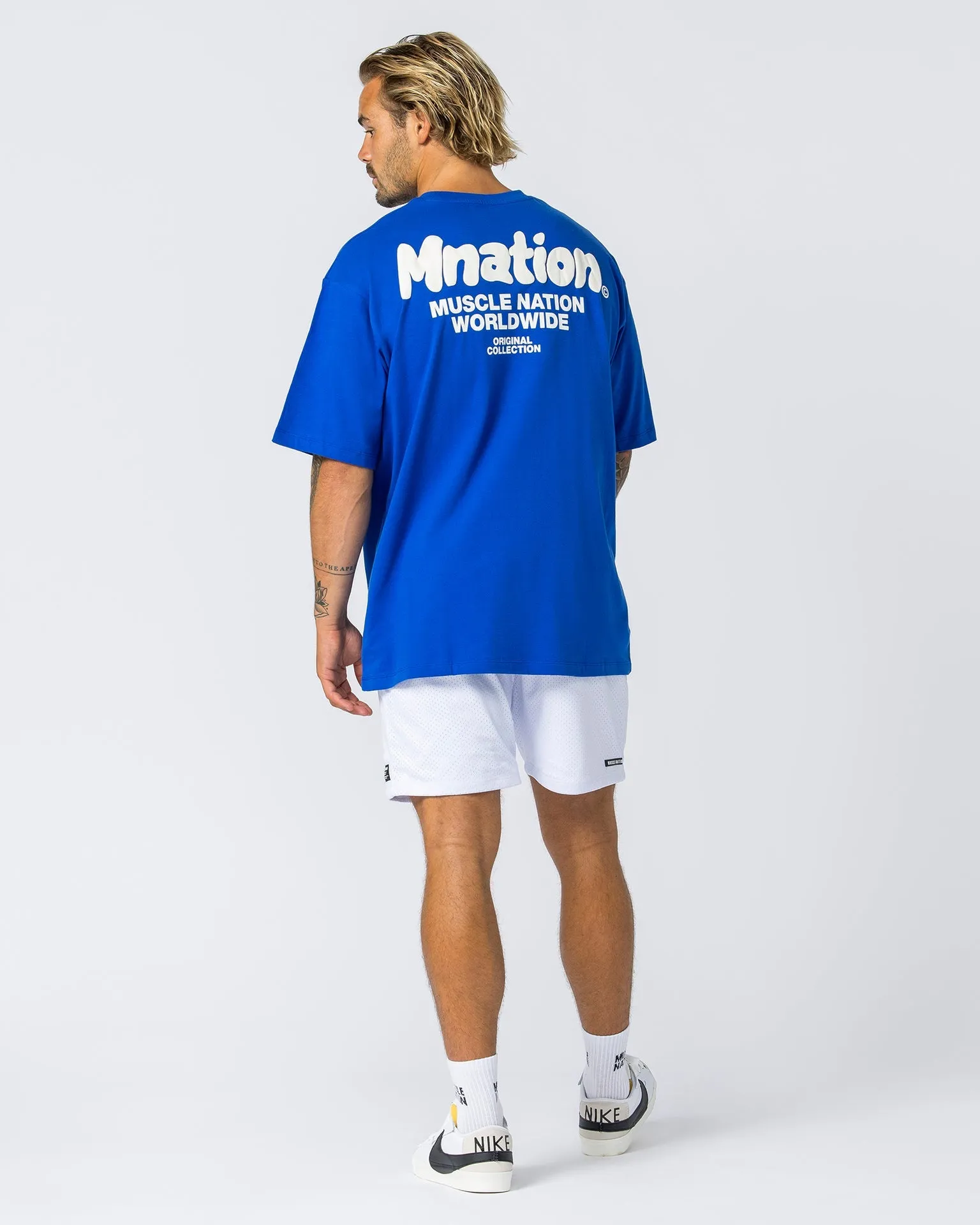 Mens Bubble Warp Oversized Tee - Bondi Blue