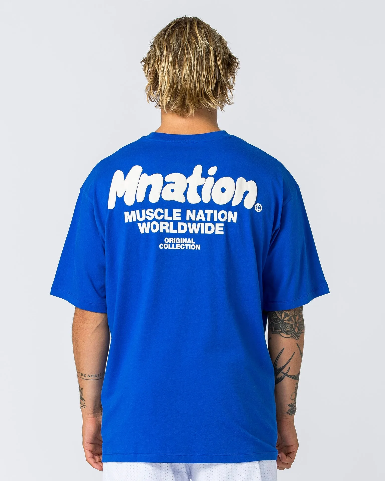 Mens Bubble Warp Oversized Tee - Bondi Blue