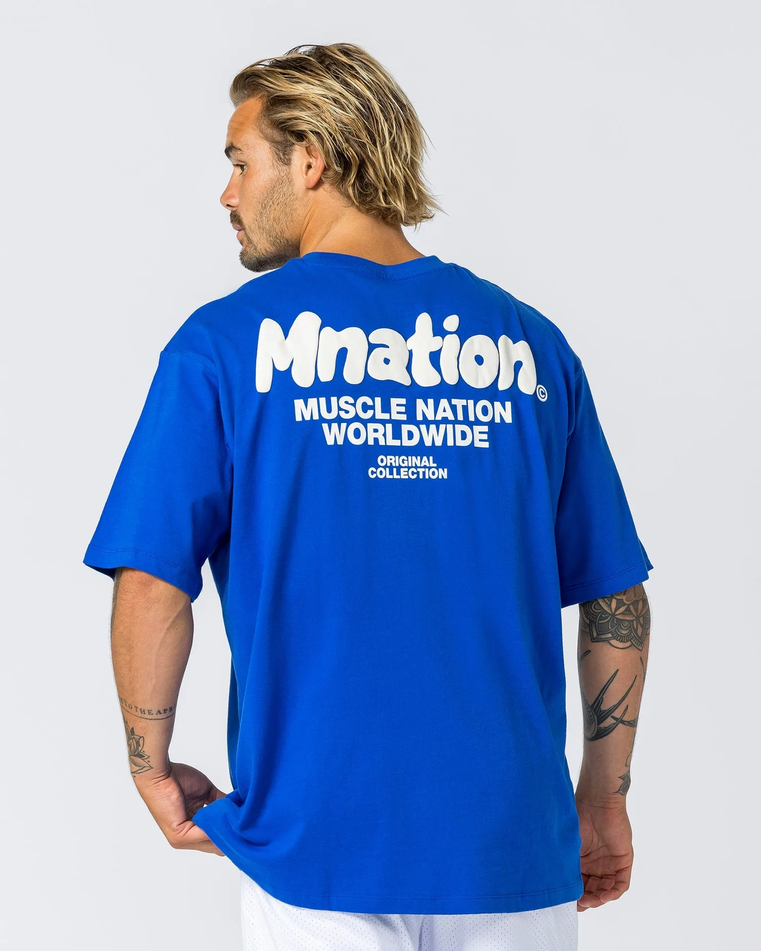 Mens Bubble Warp Oversized Tee - Bondi Blue