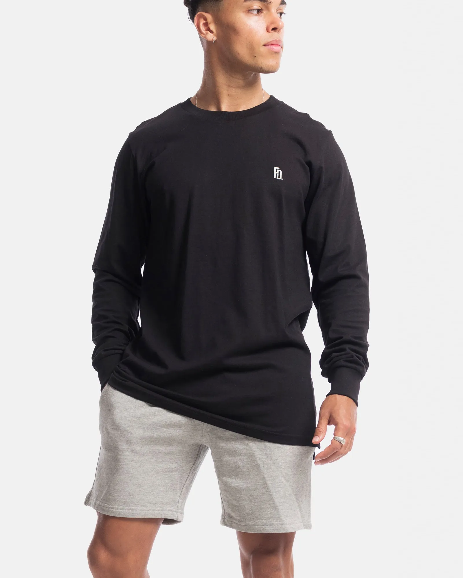 Mens Contract Rise Long Sleeve Tee - Black