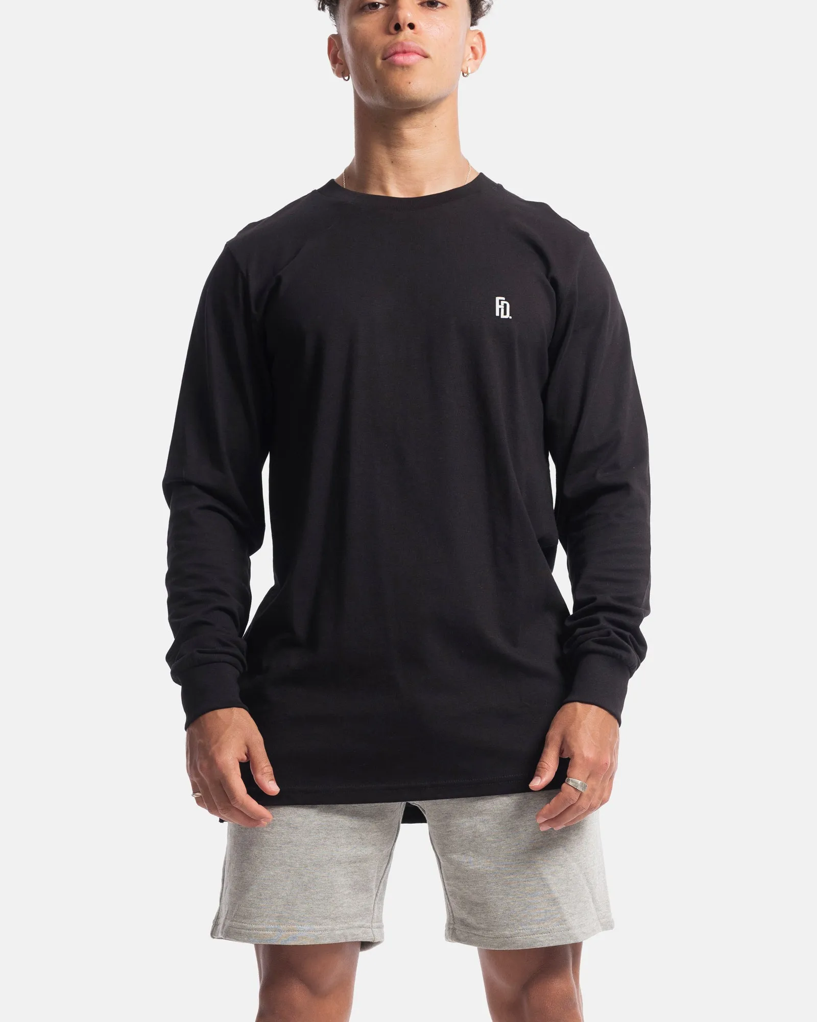 Mens Contract Rise Long Sleeve Tee - Black
