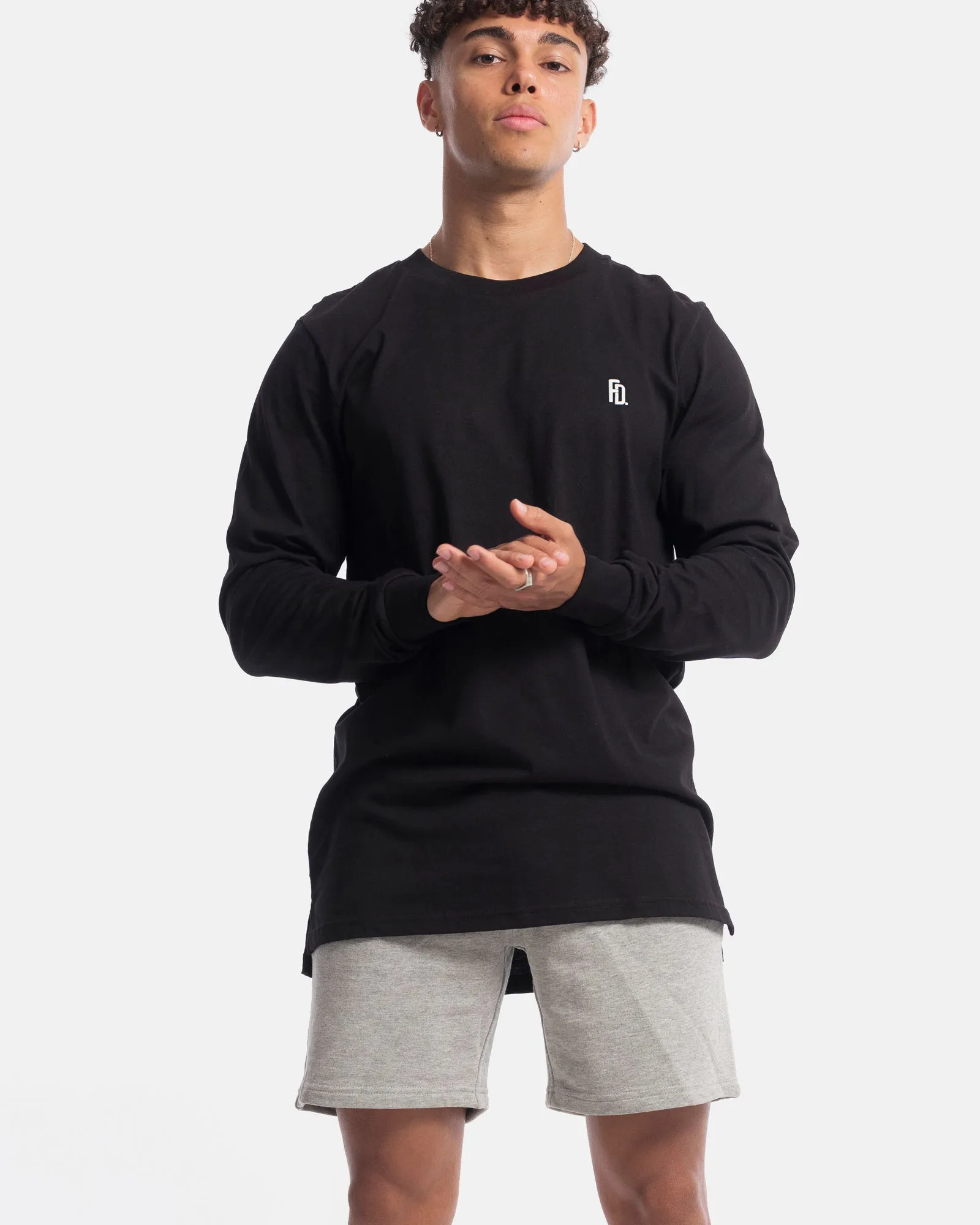 Mens Contract Rise Long Sleeve Tee - Black