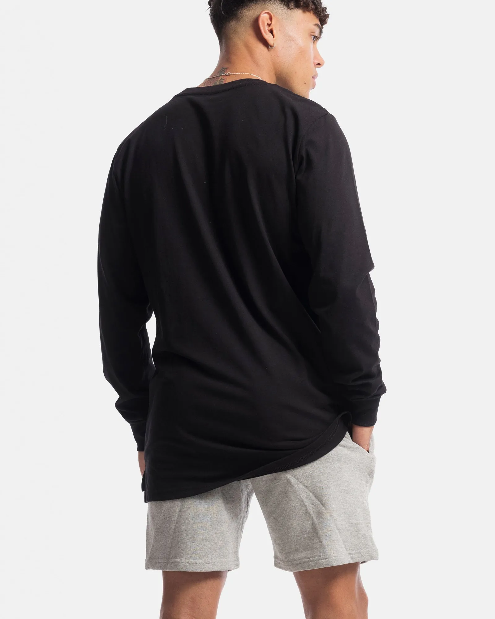 Mens Contract Rise Long Sleeve Tee - Black