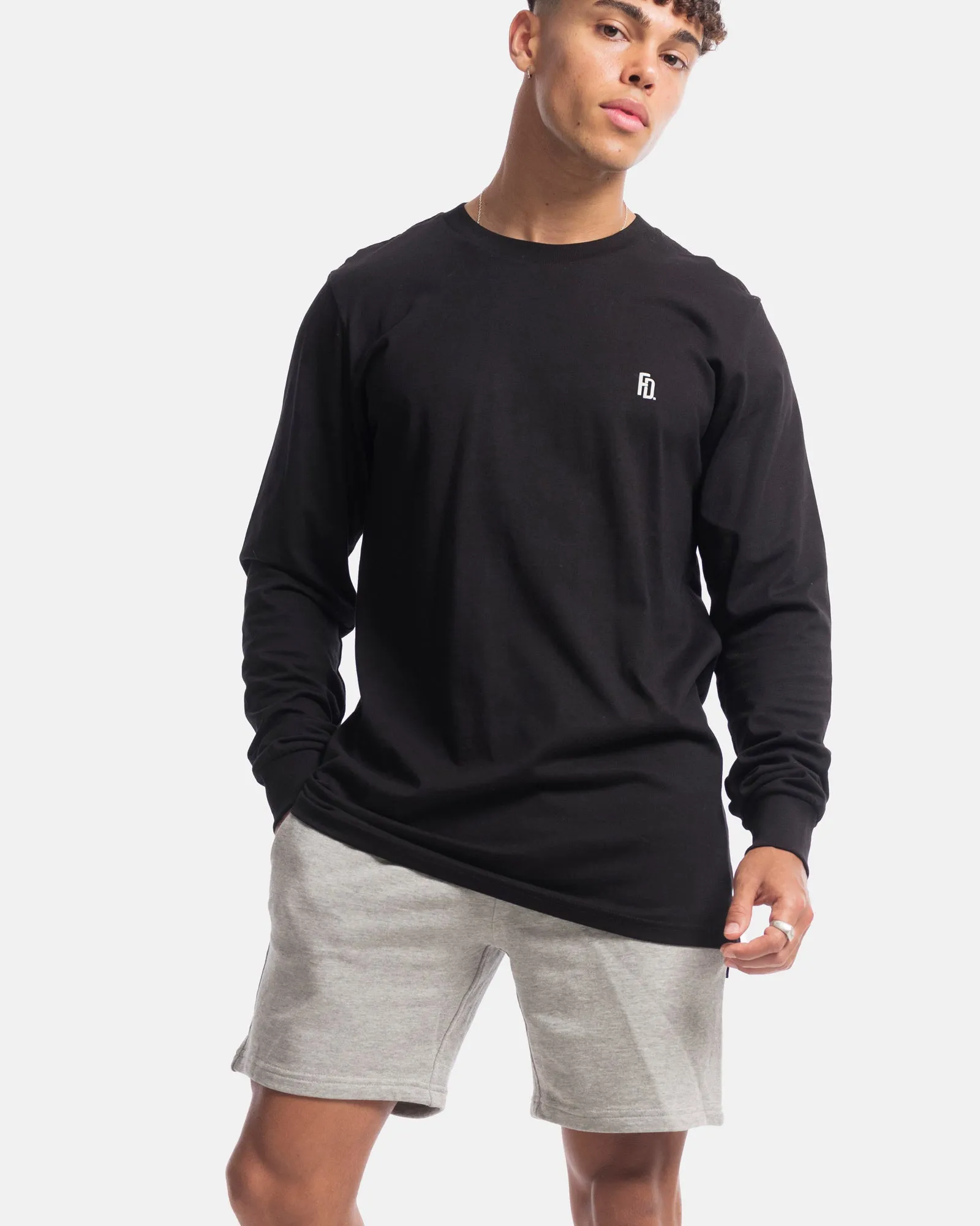 Mens Contract Rise Long Sleeve Tee - Black