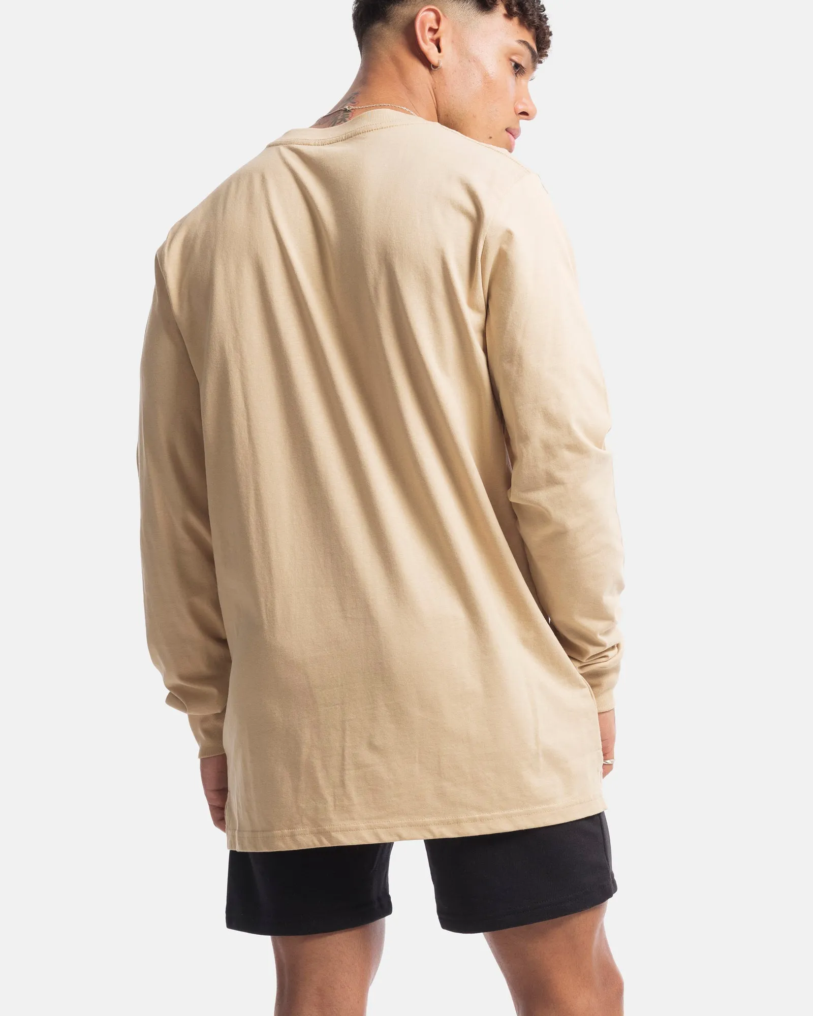 Mens Contract Rise Long Sleeve Tee - Camel