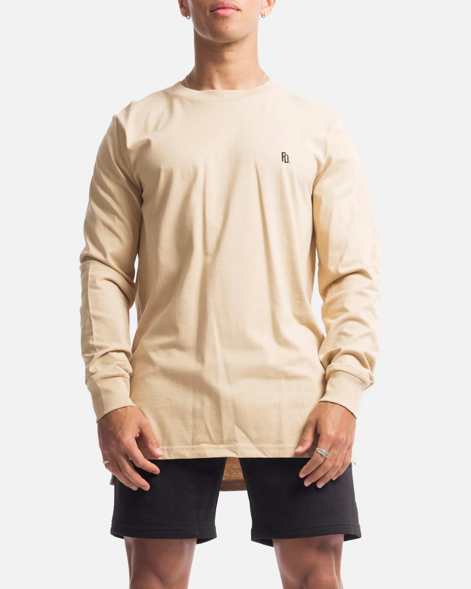 Mens Contract Rise Long Sleeve Tee - Camel
