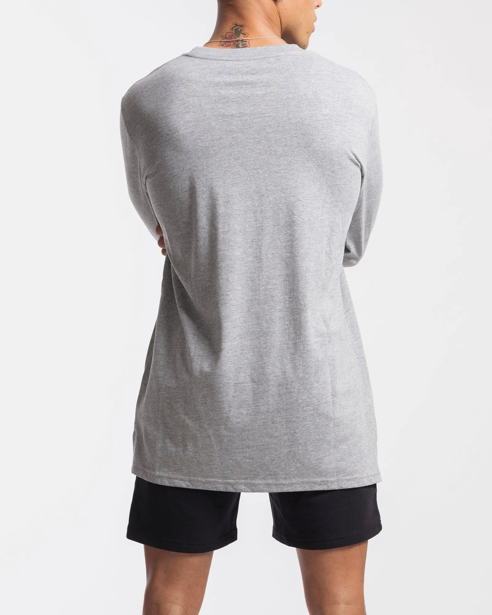 Mens Contract Rise Long Sleeve Tee - Marle Grey