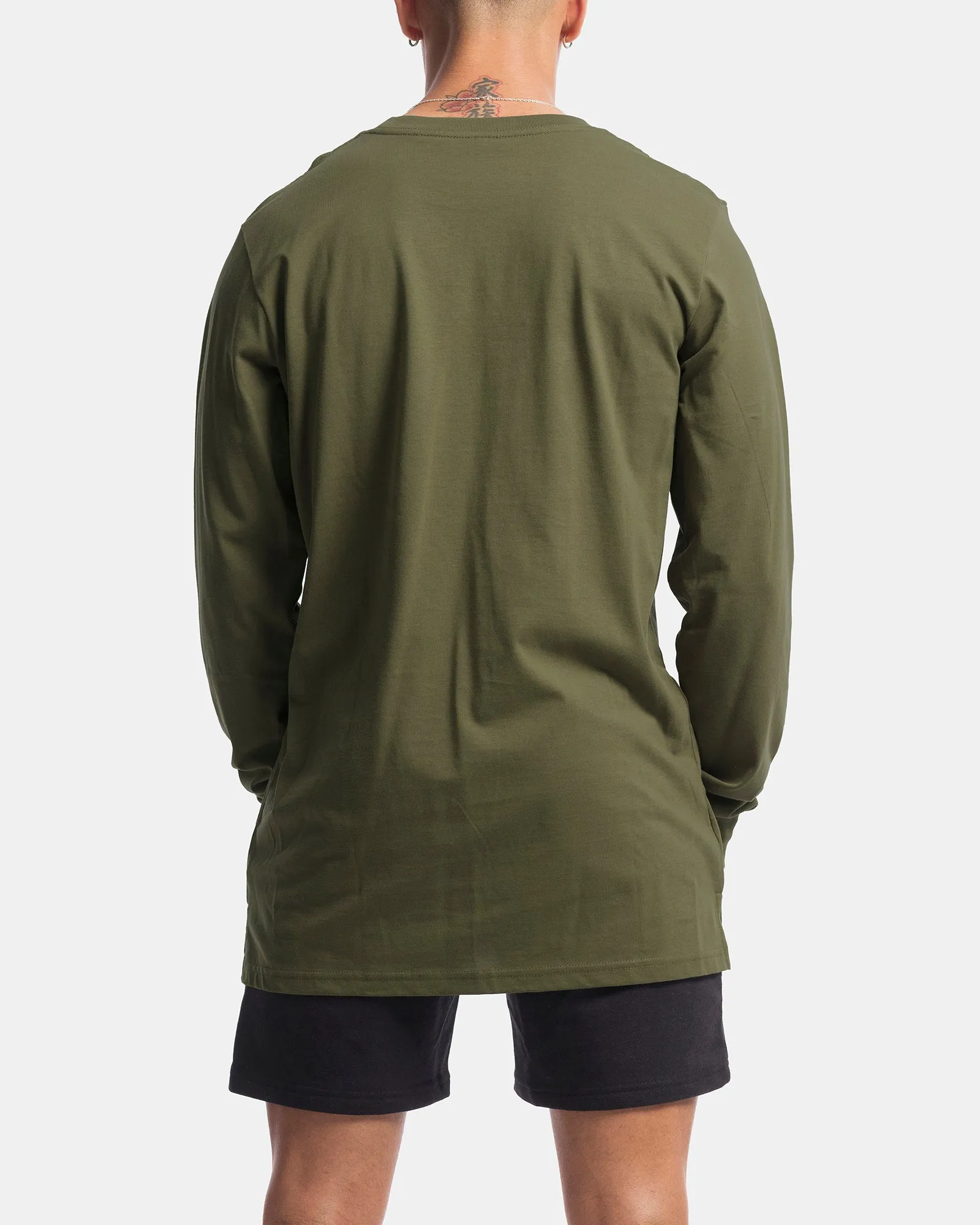 Mens Contract Rise Long Sleeve Tee - Olive