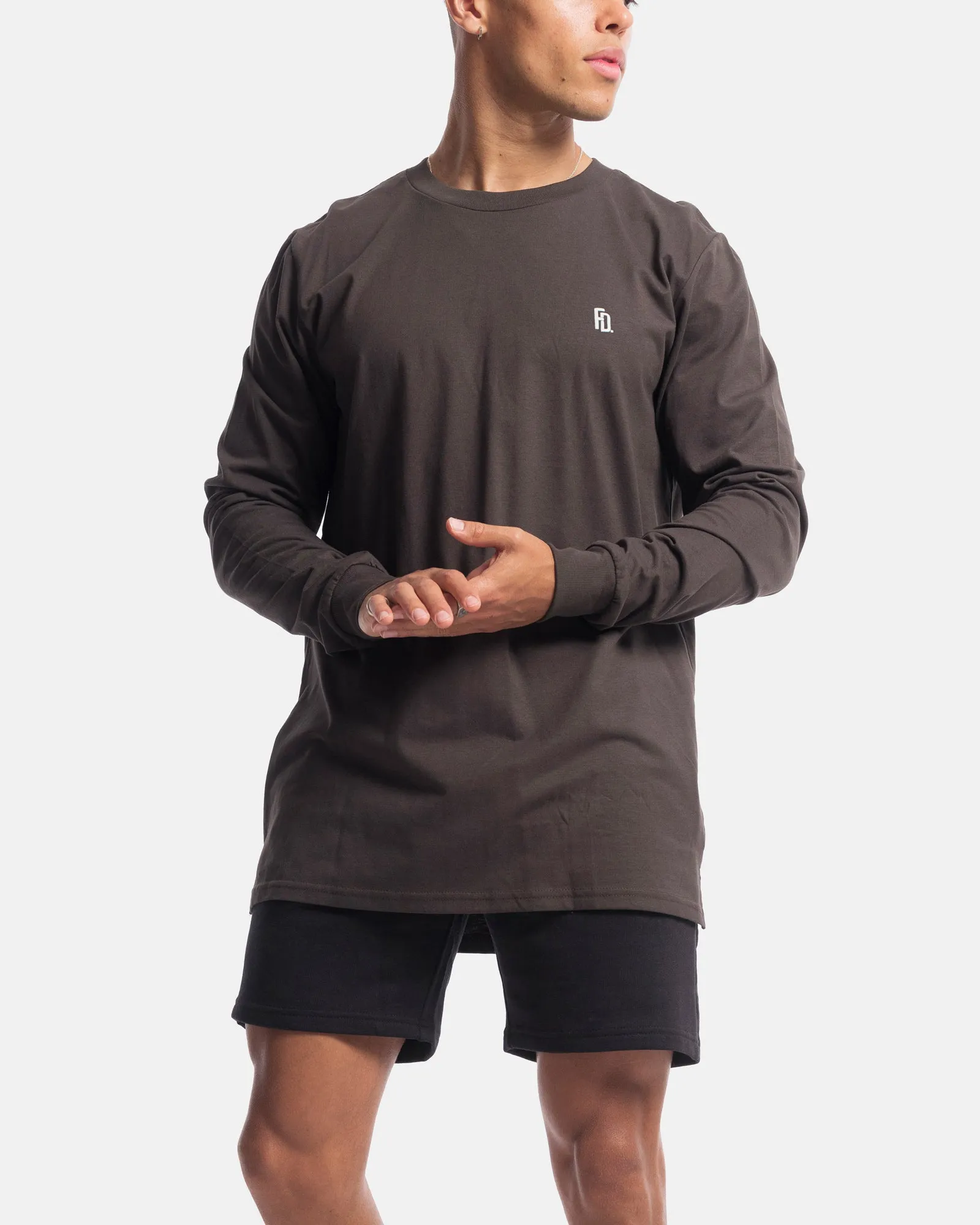 Mens Contract Rise Long Sleeve Tee - Vintage Black