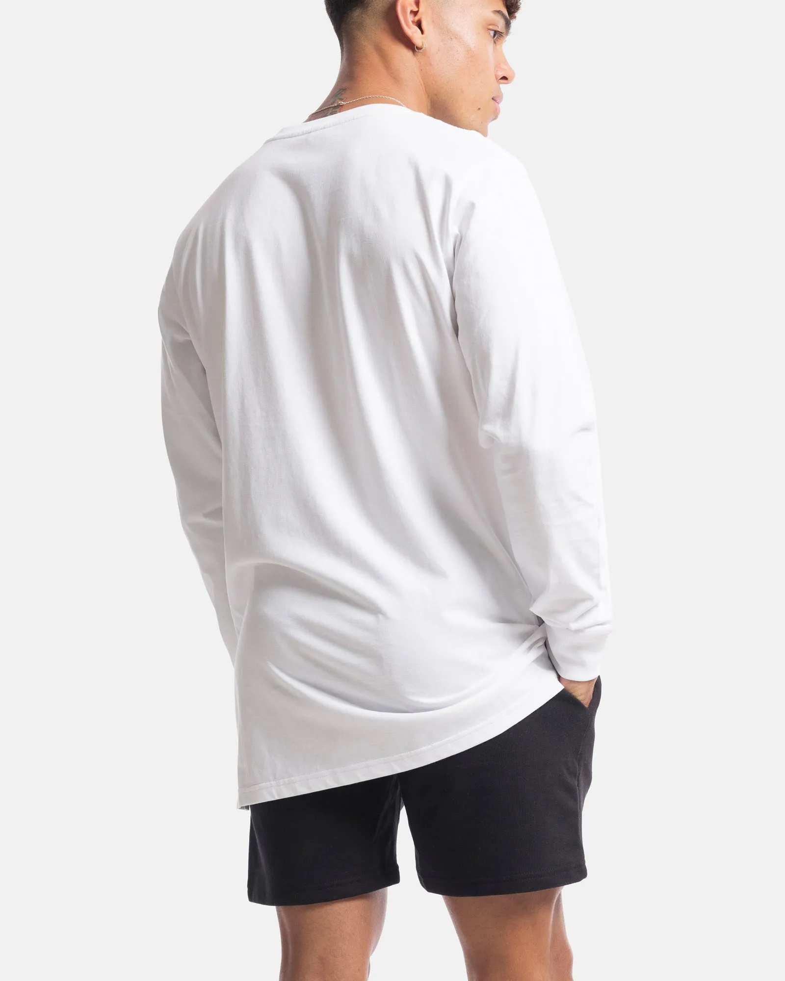 Mens Contract Rise Long Sleeve Tee - White