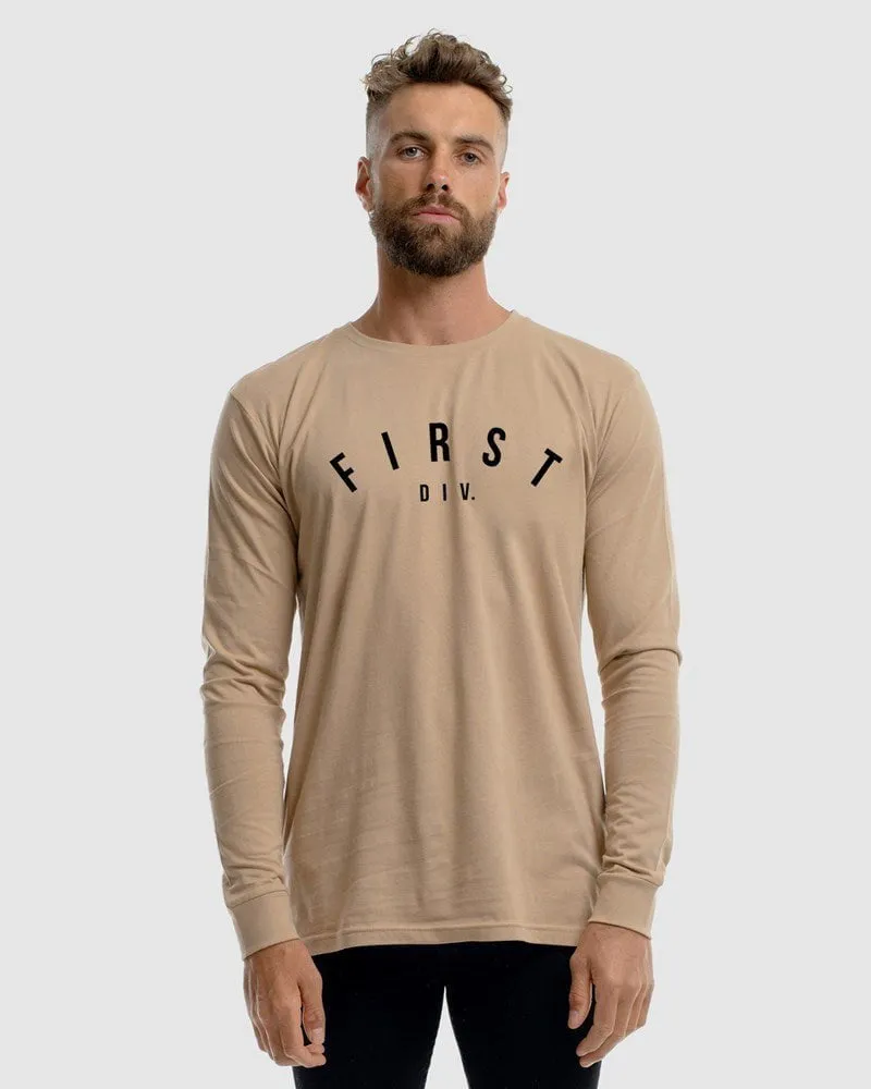 Mens Core Logo Long Sleeve Tee - Camel