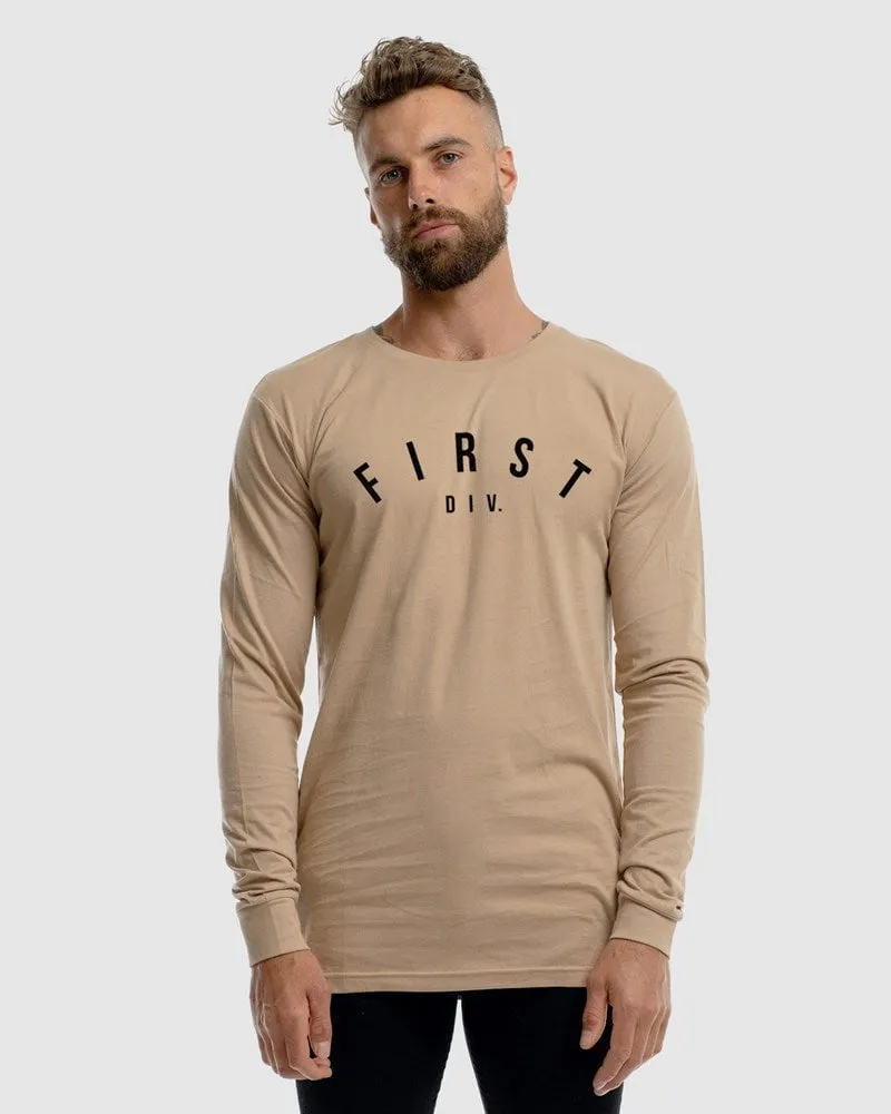 Mens Core Logo Long Sleeve Tee - Camel