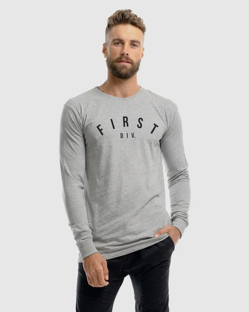 Mens Core Logo Long Sleeve Tee - Marle Grey
