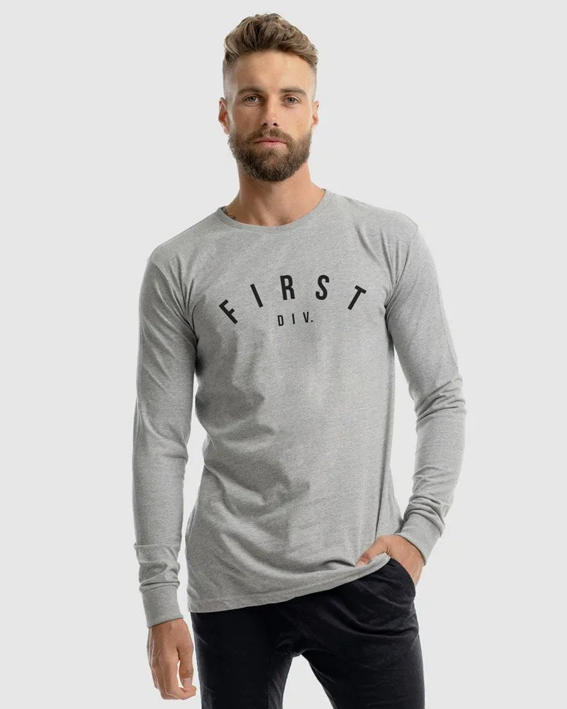 Mens Core Logo Long Sleeve Tee - Marle Grey