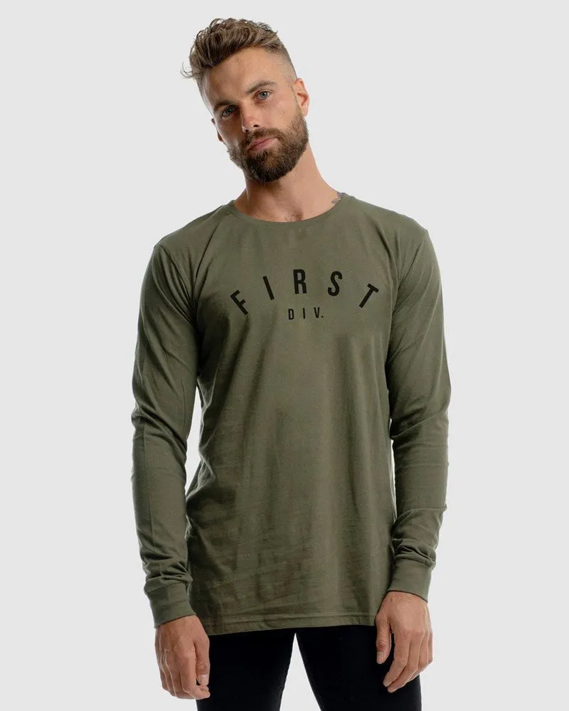 Mens Core Logo Long Sleeve Tee - Olive