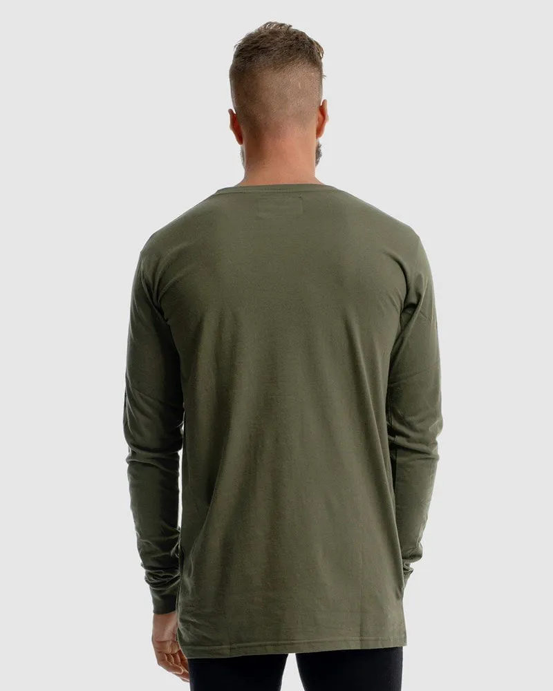 Mens Core Logo Long Sleeve Tee - Olive