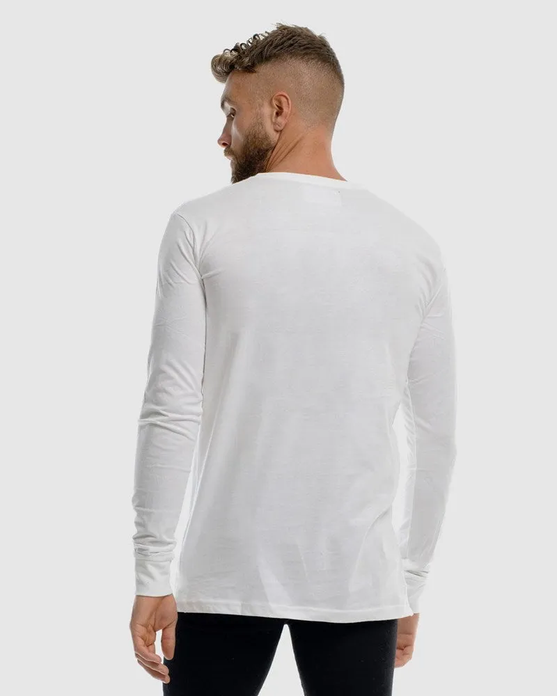 Mens Core Logo Long Sleeve Tee - White