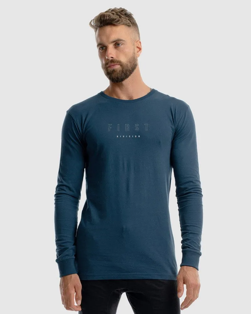 Mens First Embroidery Long Sleeve Tee - Ink