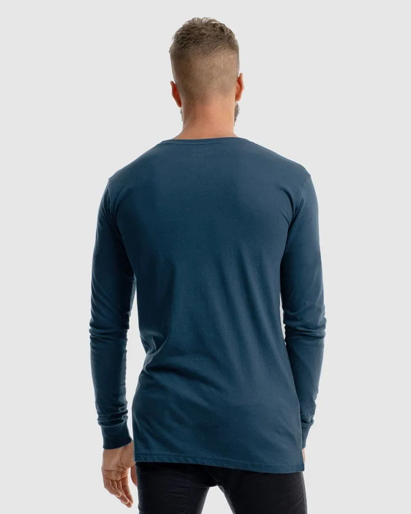Mens First Embroidery Long Sleeve Tee - Ink