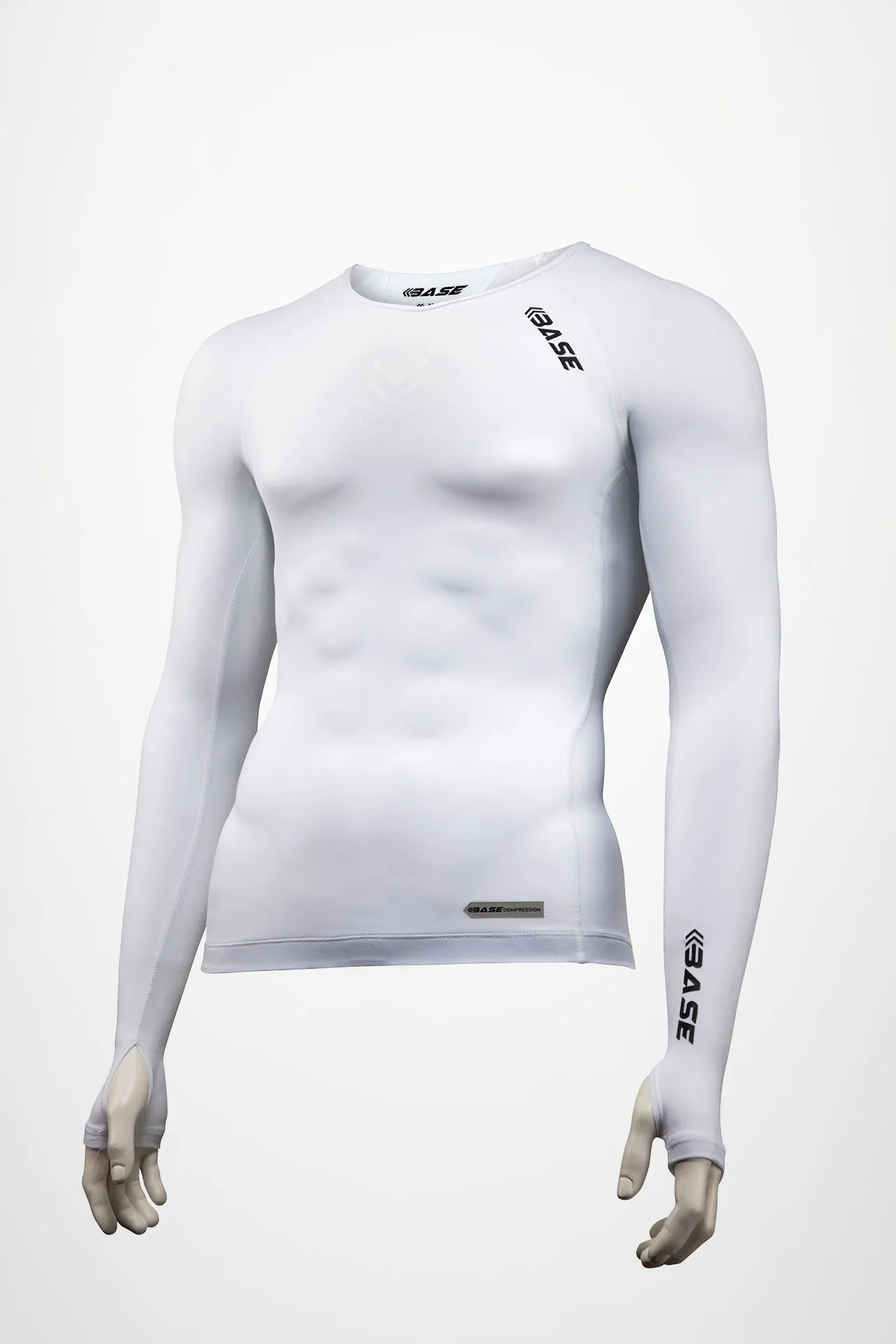 Men's Long Sleeve Compression Tee - White
