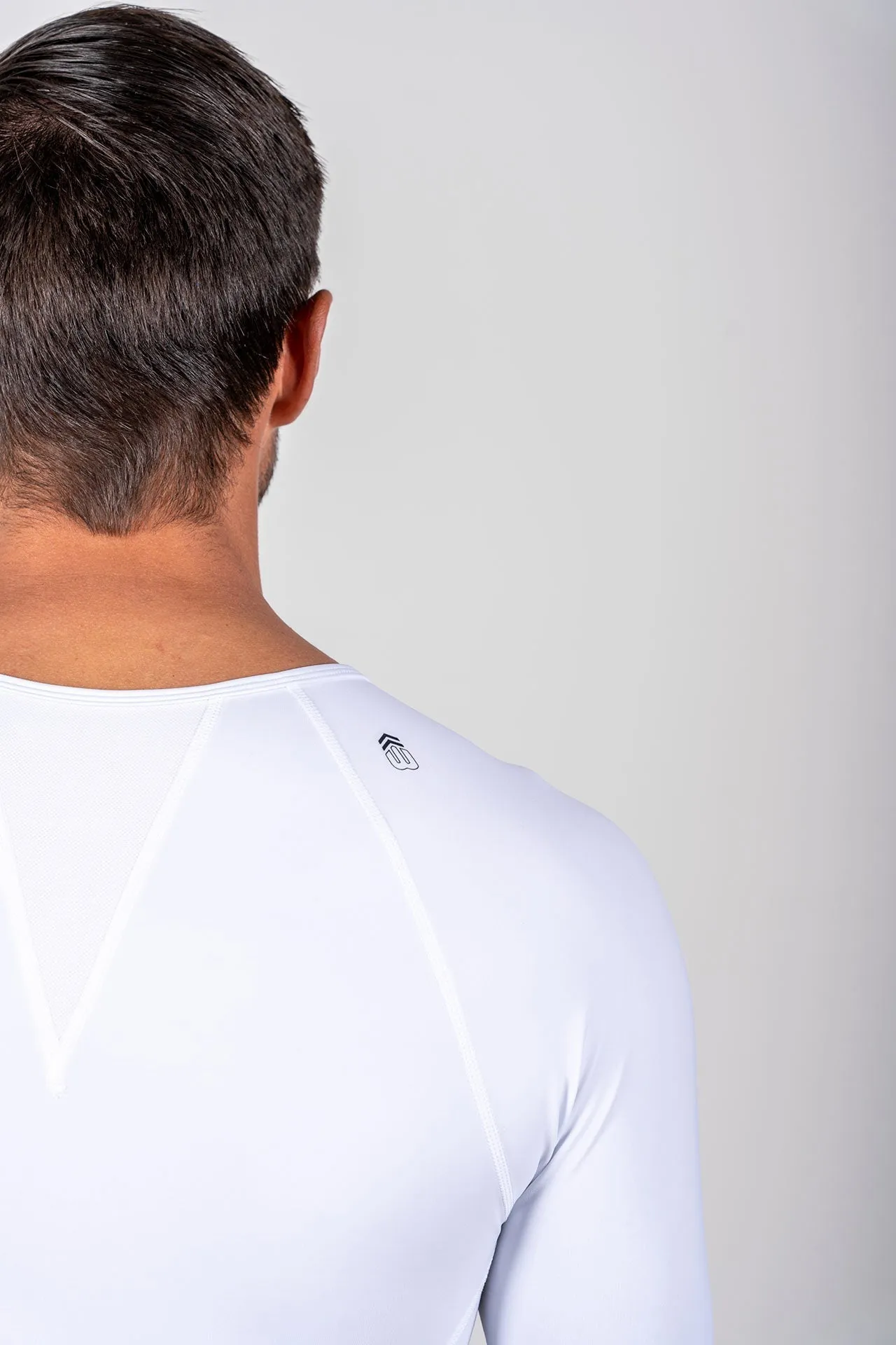 Men's Long Sleeve Compression Tee - White