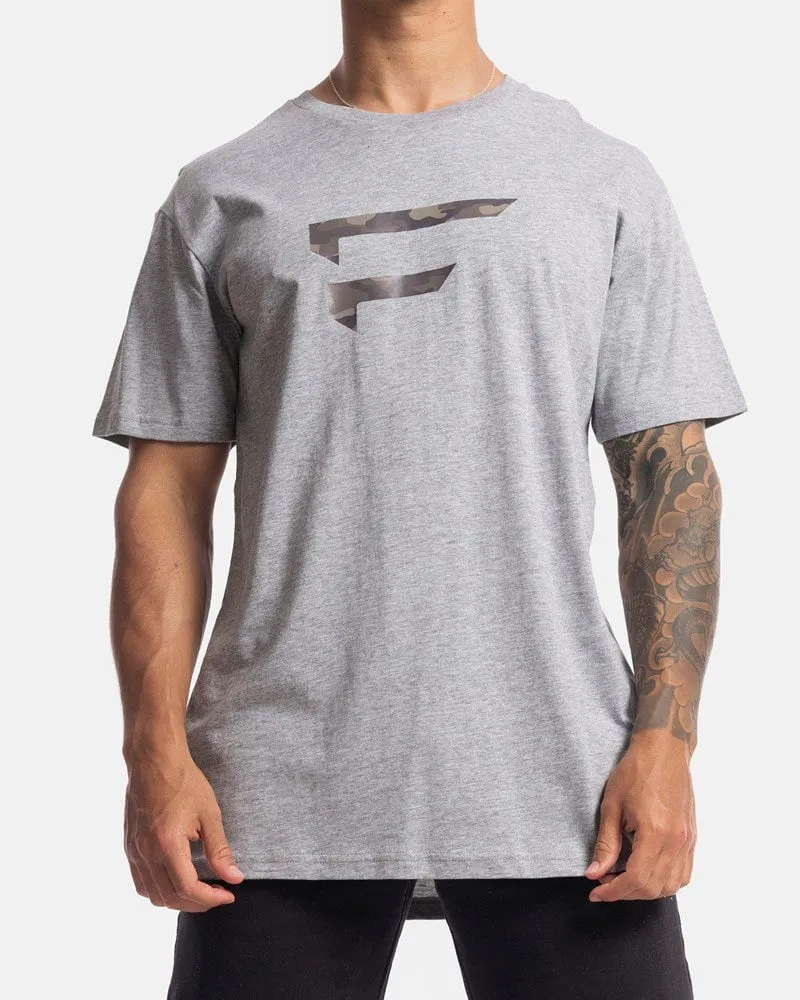 Mens Performance Camo Logo Tee - Marle Grey