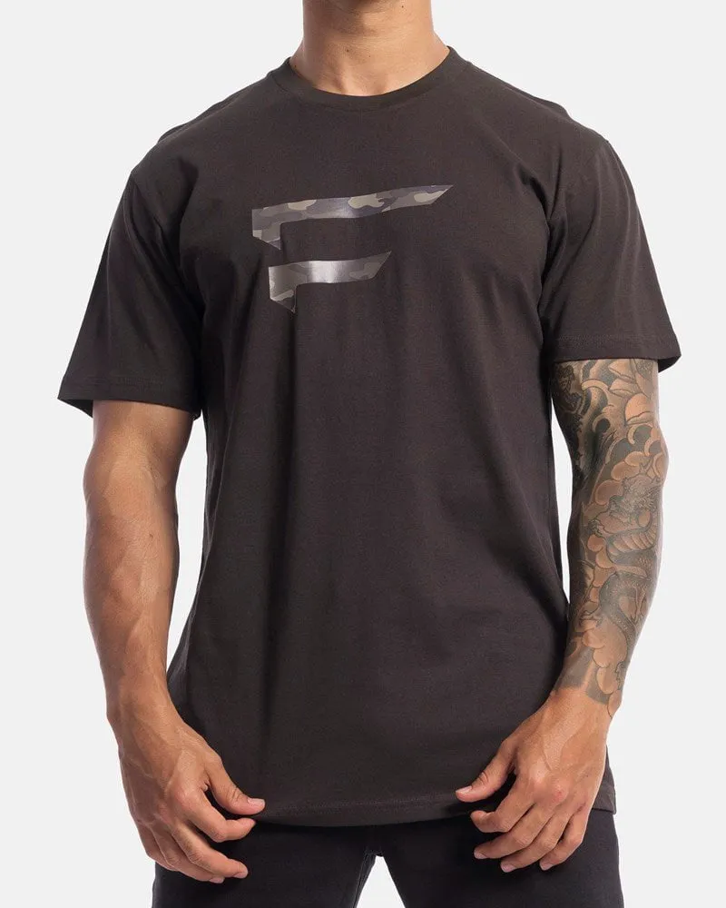 Mens Performance Camo Logo Tee - Vintage Black