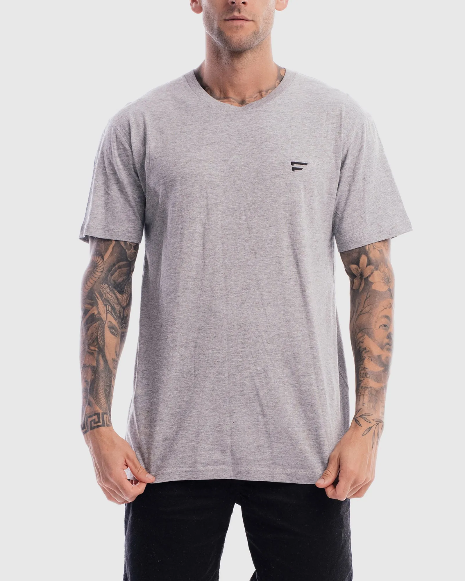 Mens Performance Crest Rise Tee - Marle Grey