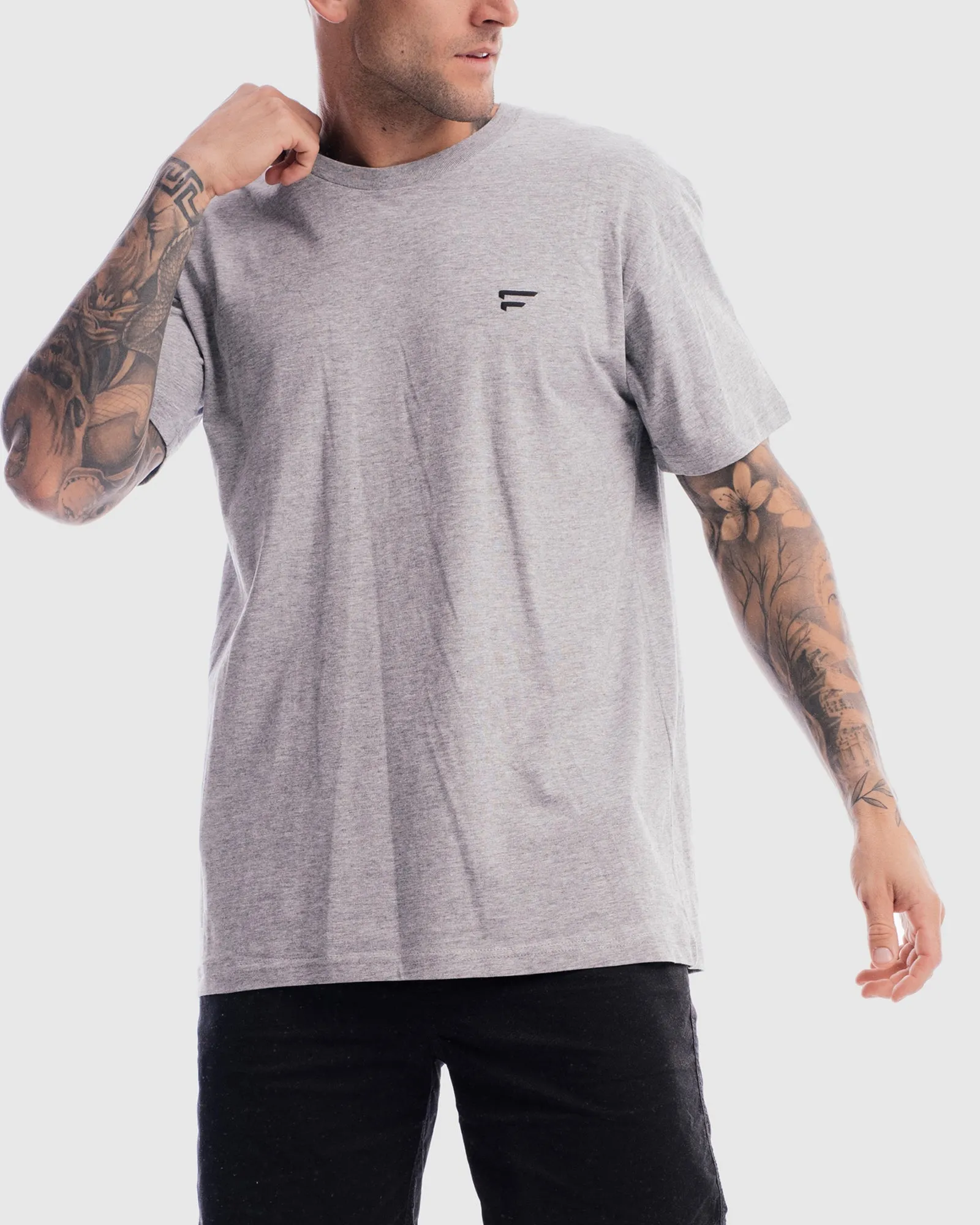Mens Performance Crest Rise Tee - Marle Grey