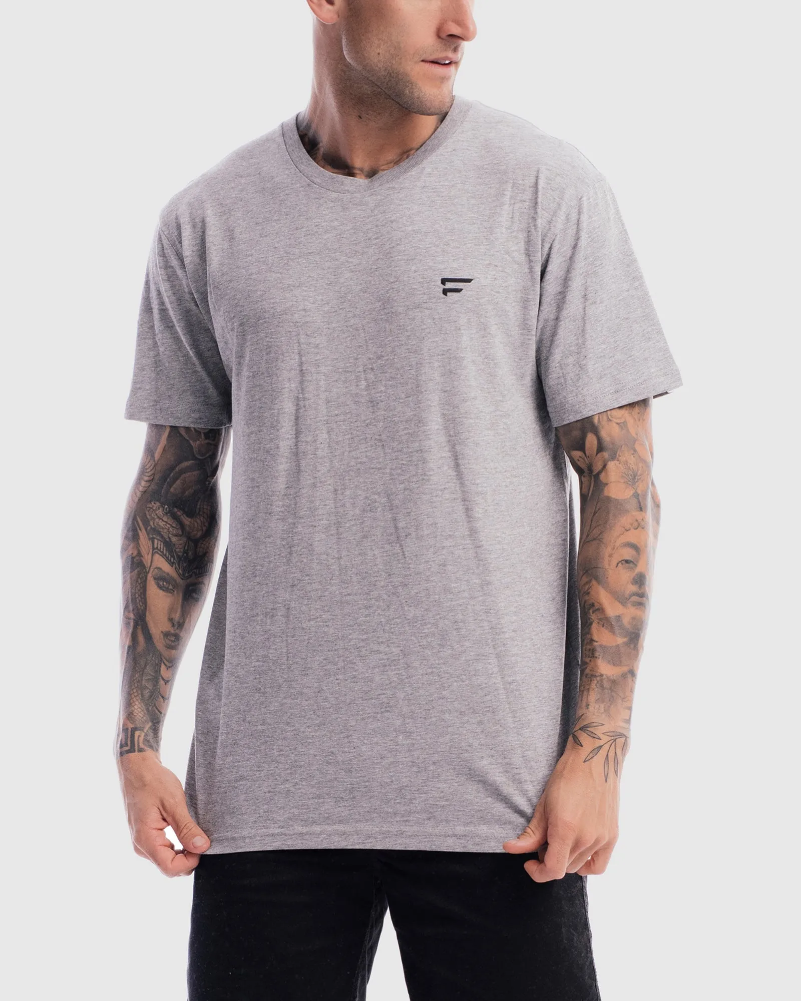 Mens Performance Crest Rise Tee - Marle Grey