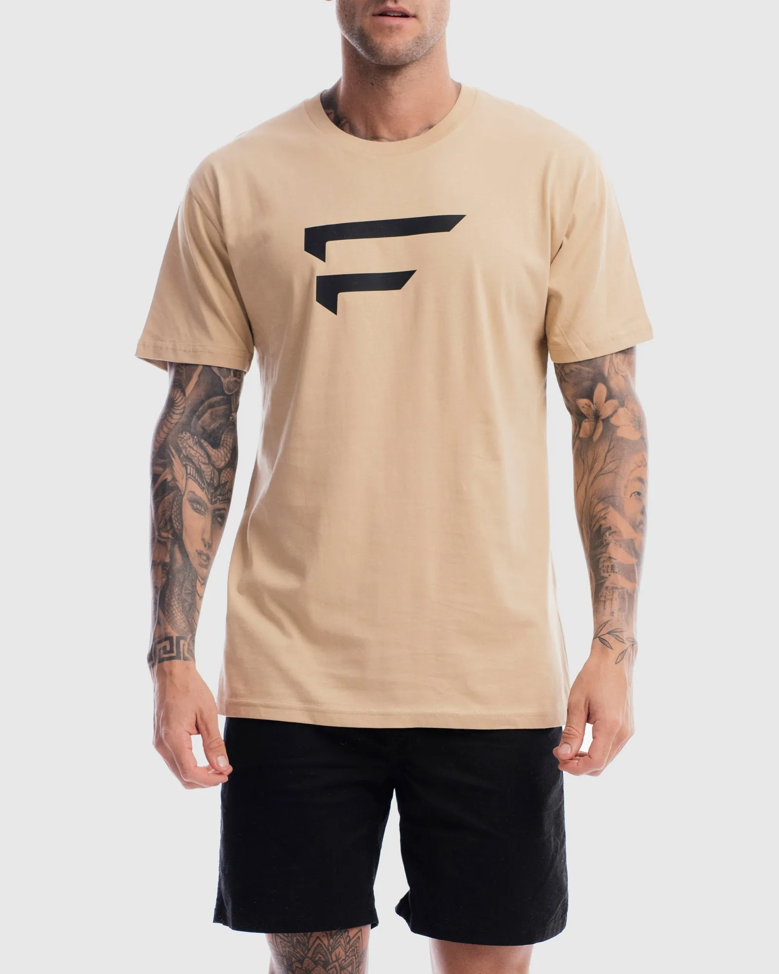 Mens Performance Logo Tee - Camel