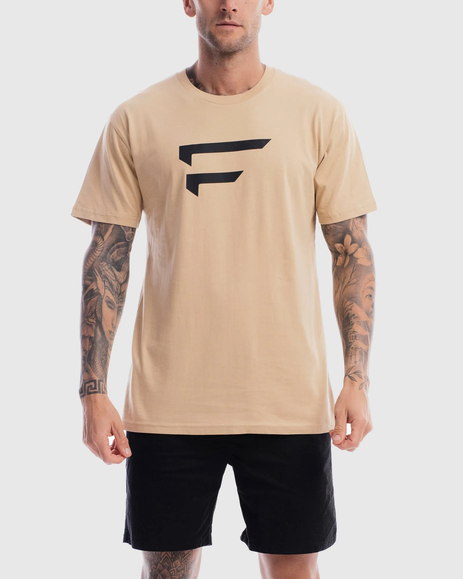Mens Performance Logo Tee - Camel