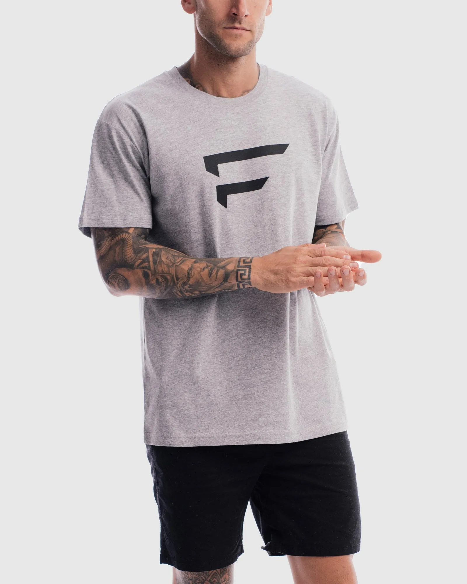 Mens Performance Logo Tee - Marle Grey