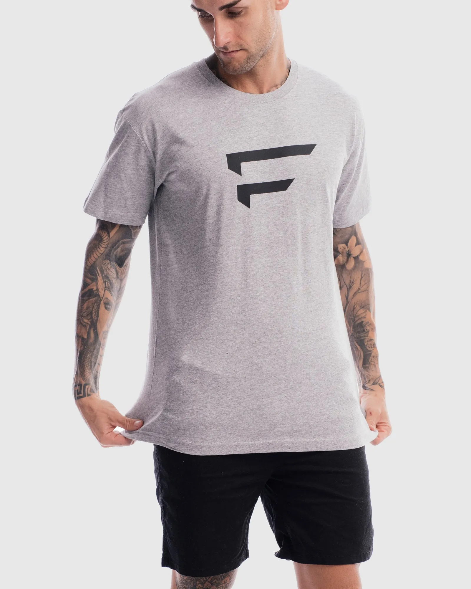 Mens Performance Logo Tee - Marle Grey