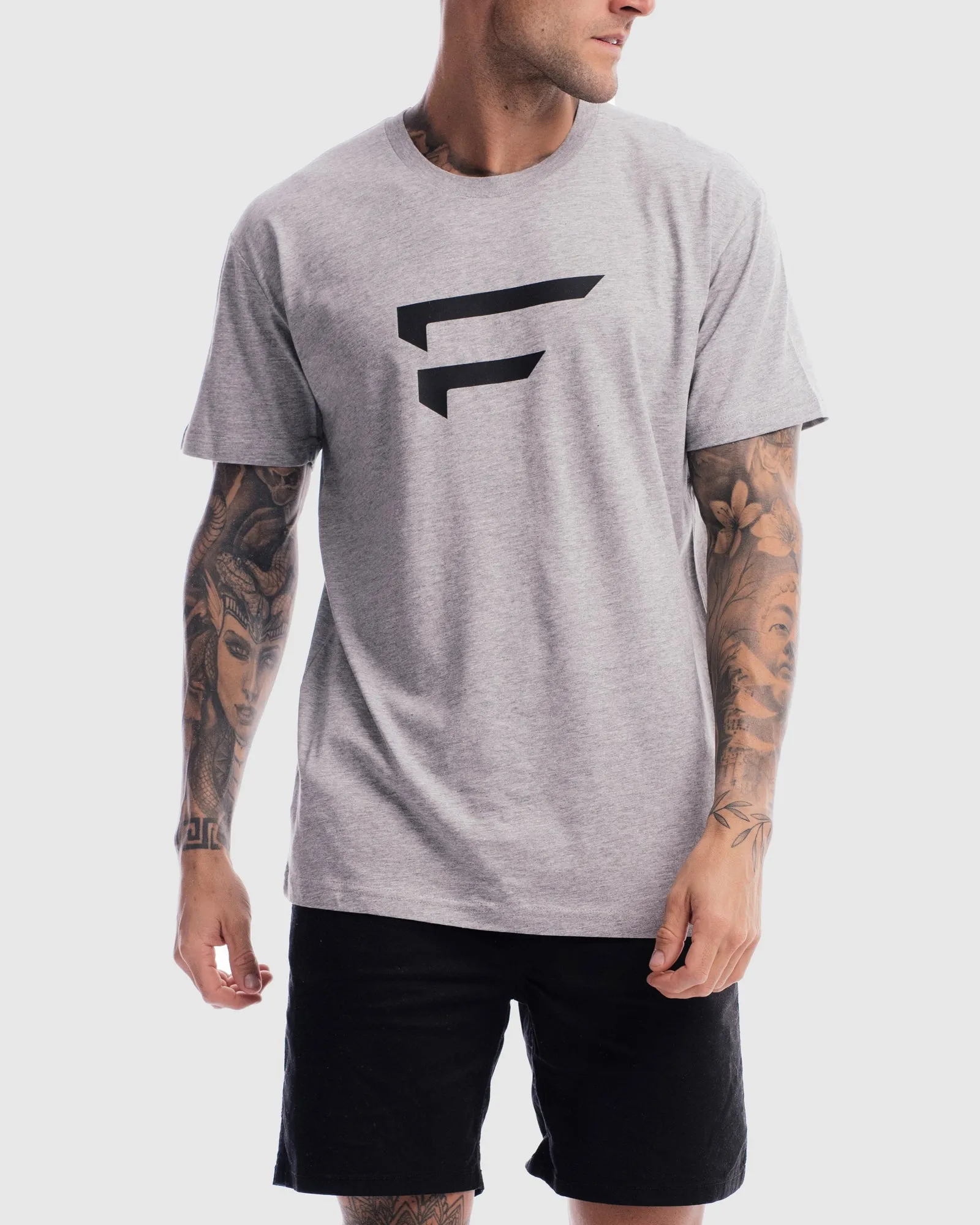 Mens Performance Logo Tee - Marle Grey