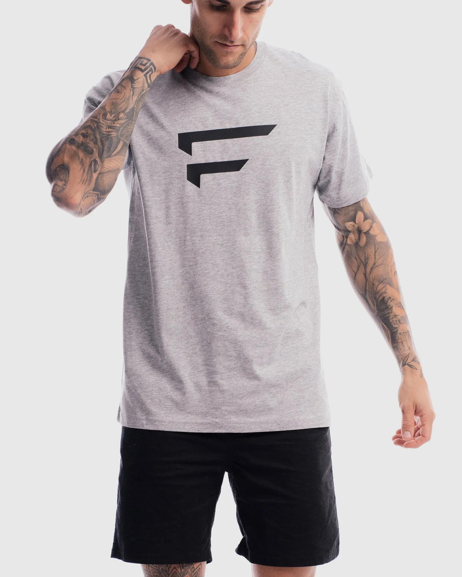 Mens Performance Logo Tee - Marle Grey