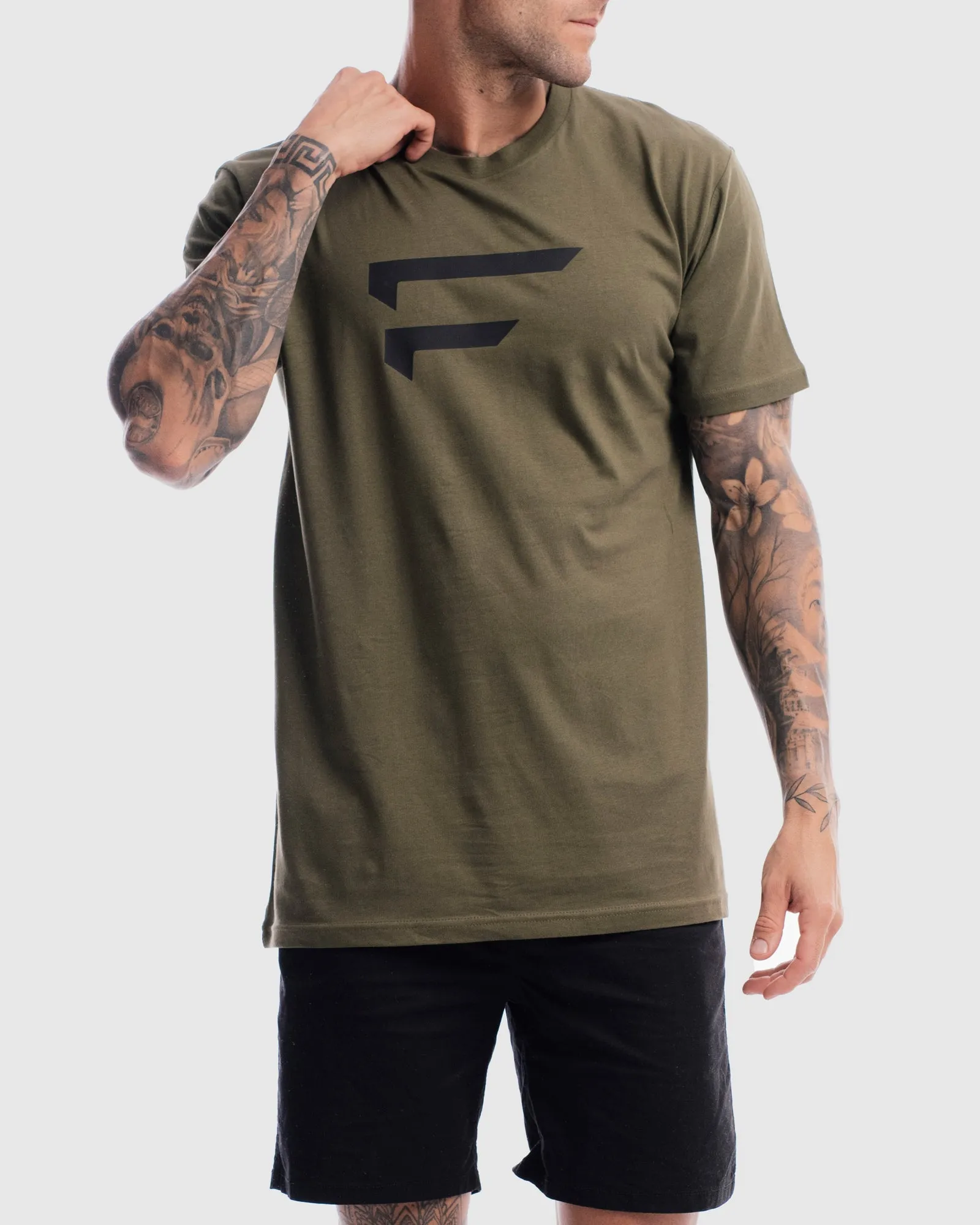 Mens Performance Logo Tee - Olive