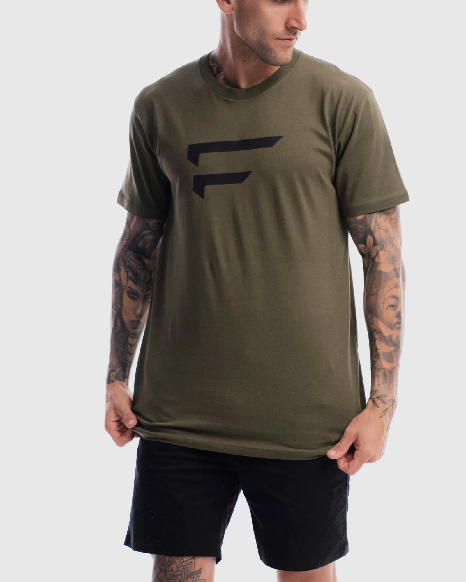 Mens Performance Logo Tee - Olive