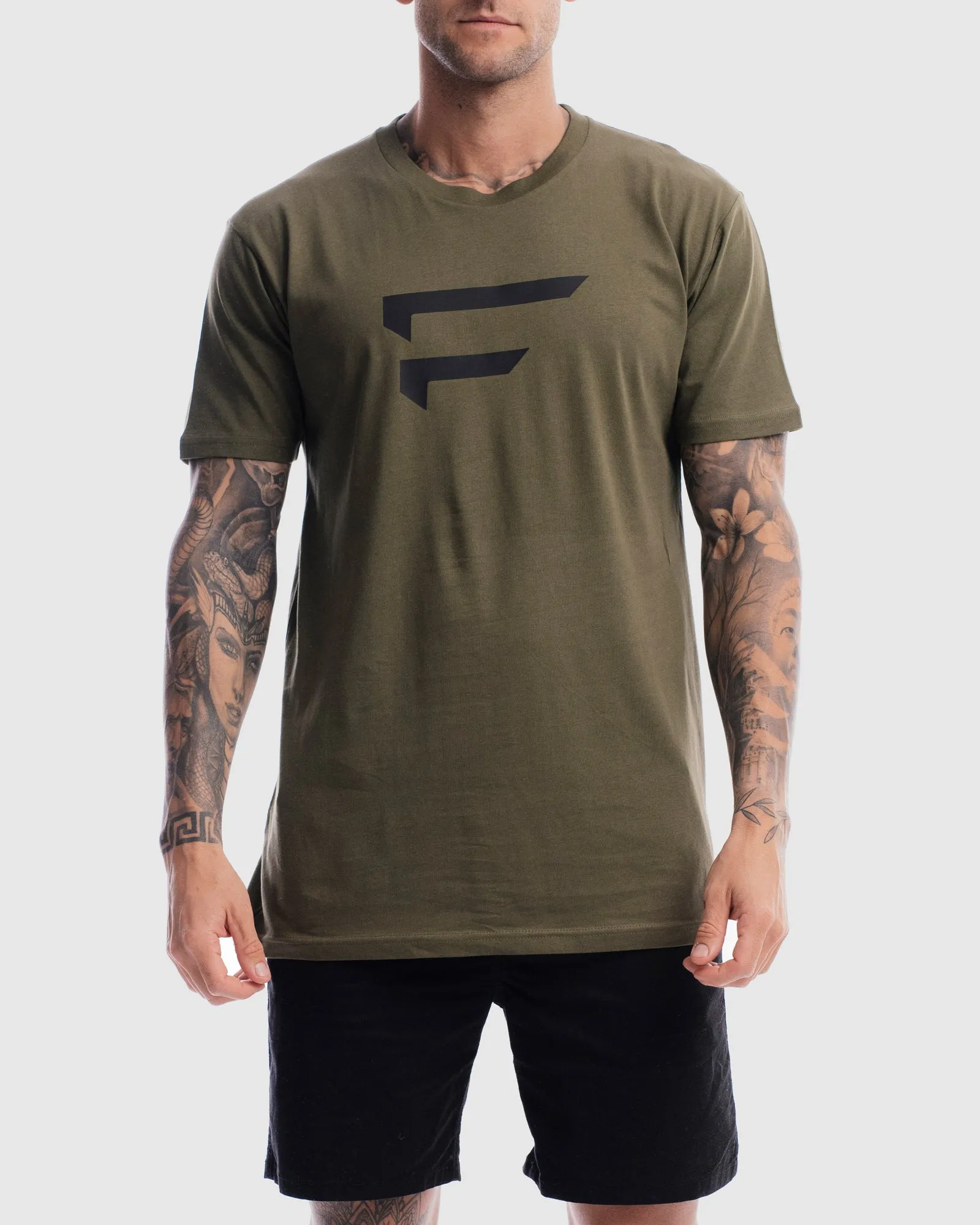 Mens Performance Logo Tee - Olive