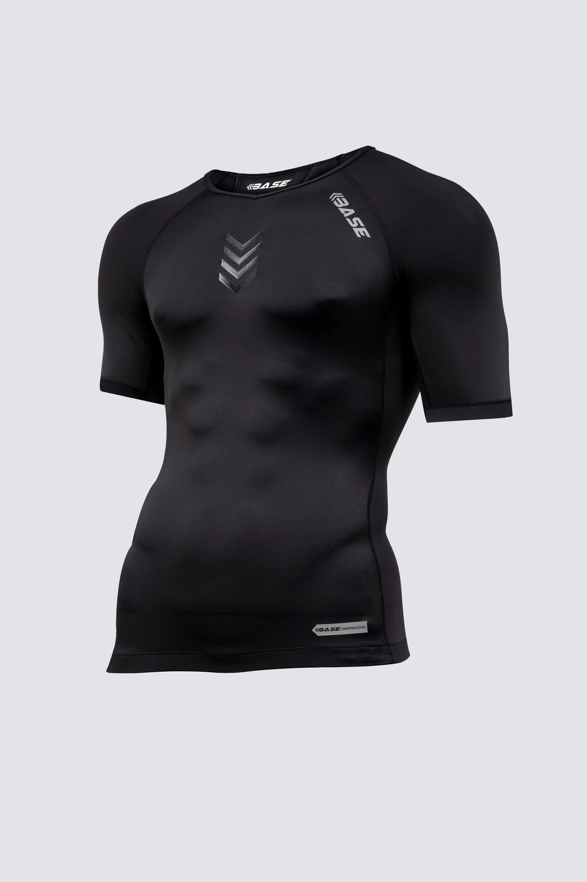 Mens Short Sleeve Compression Tee - Black