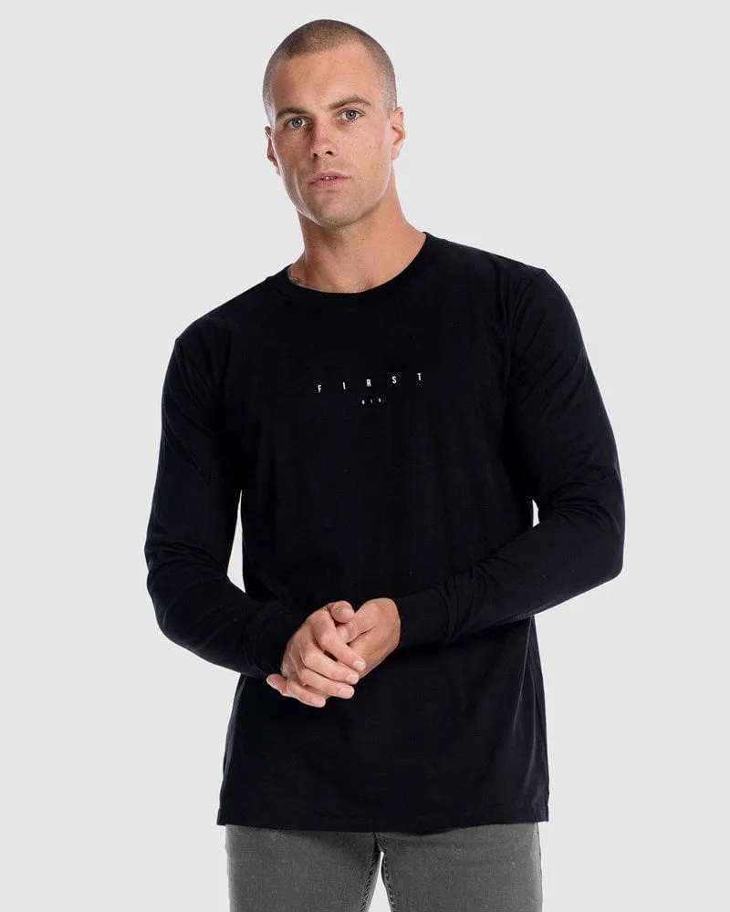 Mens Stature Long Sleeve Tee - Black