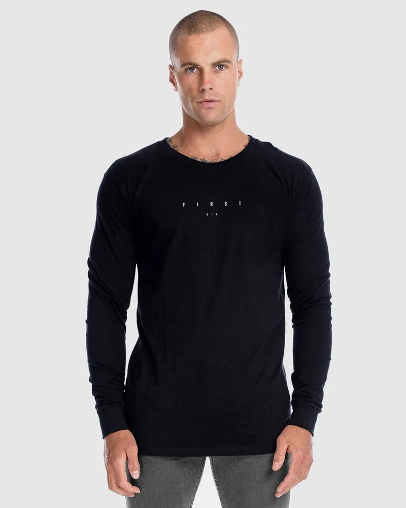 Mens Stature Long Sleeve Tee - Black