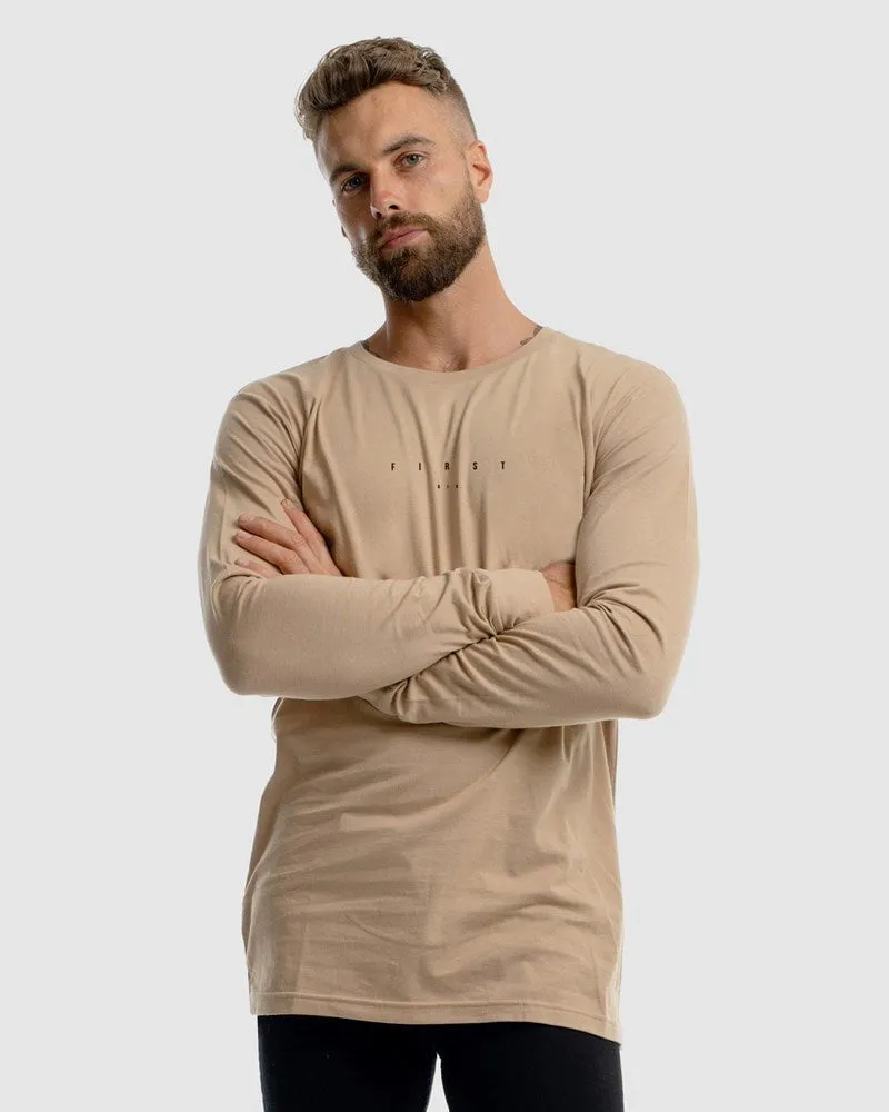 Mens Stature Long Sleeve Tee - Camel