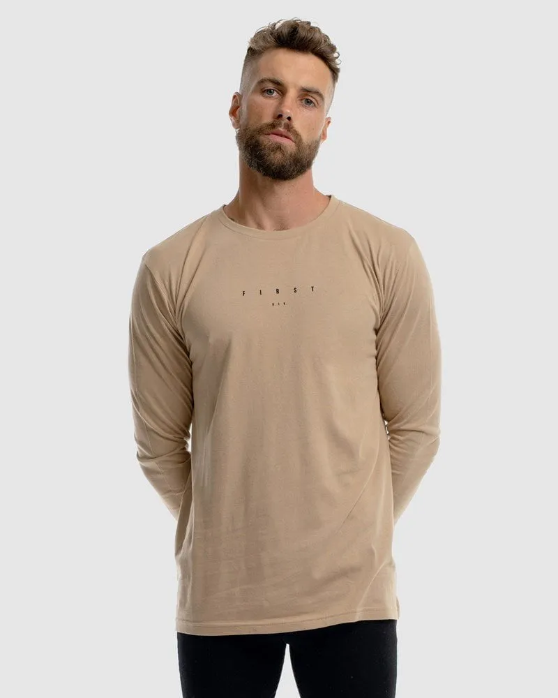 Mens Stature Long Sleeve Tee - Camel