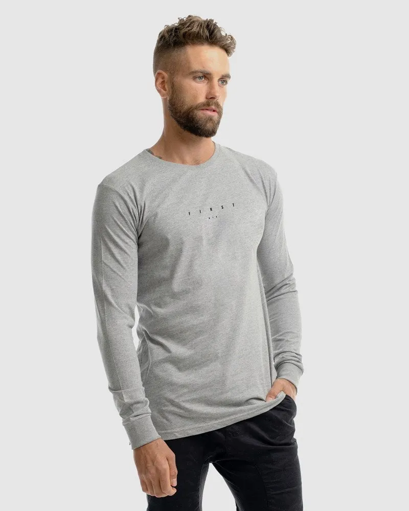 Mens Stature Long Sleeve Tee - Marle Grey