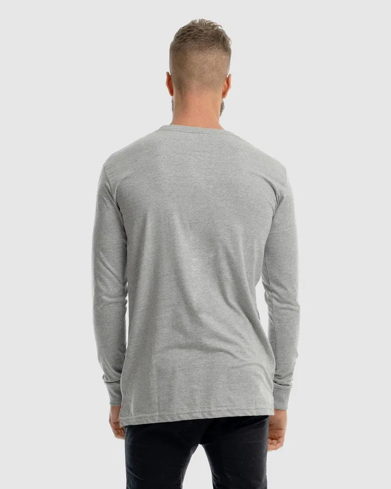 Mens Stature Long Sleeve Tee - Marle Grey